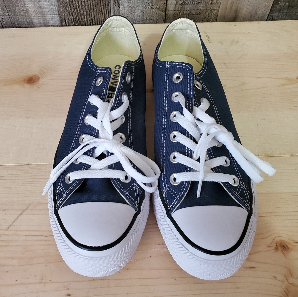 Navy Blue Converse All Star Low Tops 8.5 Women's
